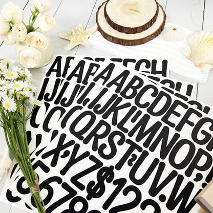2-Inch Letter Number Sticker - Self Adhesive Capital Alphabet Stickers for Mailbox, Bulletin Board, Scrapbooking and DIY Crafts Making, 8 Sheets Black - color: Black