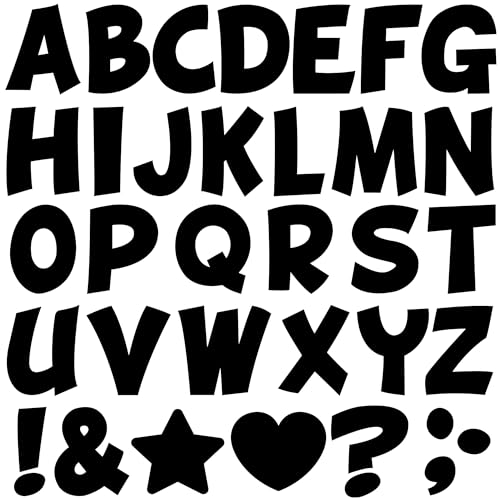 102Pcs Large Letter Stickers 4 Inch Alphabet Stickers 12 Sheets Bulletin Board Letters Self Adhesive Vinyl Sticker Letters for Mailbox Poster Board Classroom Address Numbers Craft Home Window Decor - color: Black, size: 4 Inch