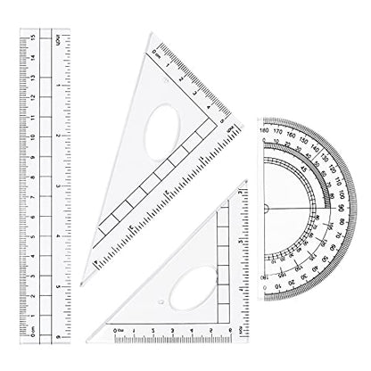 Vobou 10 Pieces Math Geometry Kit Set Student Supplies with Shatterproof Storage Box,Includes Rulers,Protractor,Compass,Eraser,Pencil Sharpener,Lead Refills,Pencil,for School and Drawings（Black） - color: Black