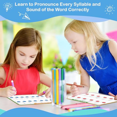 Aizweb Phonemic Awareness Dry Erase Board,9" x 12" Syllable Small Whiteboard,Speech Therapy Material Phonics Games, Letter Sound,Science Reading Manipulative,Preschool Kindergarten Classroom Must Have - style: Sound & Syllable Mapping
