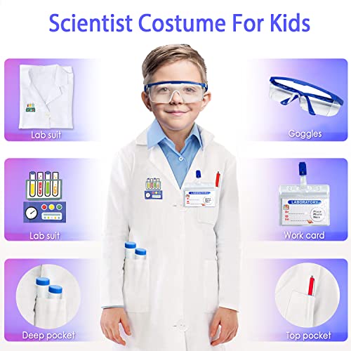 Educational Science Kit for Kids - 56 Science Lab Experiments with Lab Coat Scientist Costume, Science Kits for Kids Age 6-8-10-12, 70+ PCS DIY Stem Projects, Educational Toys for Girls Boys - color: Science Kit With 56 Experiments