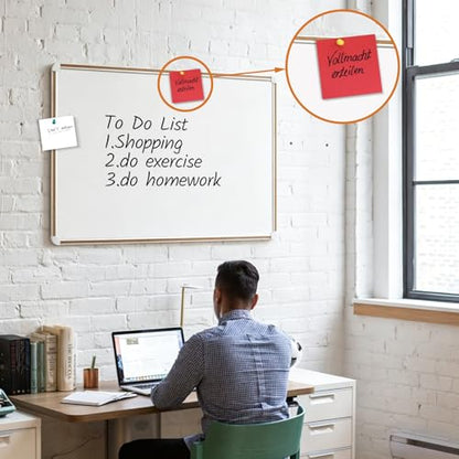 Large Magnetic White Board for Wall,Aluminum & Cork Strip Frame Whiteboard for Office,Presentation Dry Erase Board Wall Mount,Large Whiteboard for School Classroom Huge Whiteboards (24" W x 18" H) - size: 24"W x 18"H