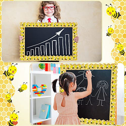 Panelee Bee Dazzle Border 68.9 Feet Bulletin Board Border Butterflies Flowers Bee Space Inspirational Cute Decor for Classroom Bulletin Boards Chalkboard Wall Decor - style: Bee