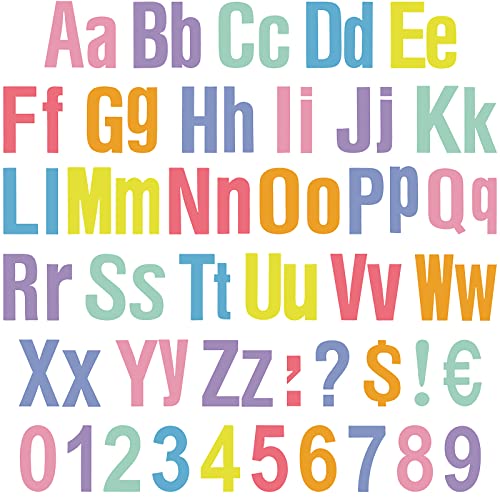 Tenare 134 Pcs 5 Inch Bulletin Board Letters Colorful Alphabet Letters Numbers and Punctuation Cutouts for Bulletin Board Wall Set for Display Chalkboard Back to School Favors(Macaron) - color: Macaron