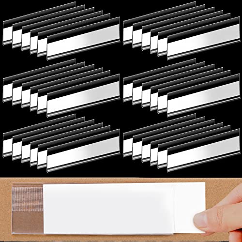 72 Pieces Clear Plastic Adhesive Shelf Tag & Price Label Holders for Supermarket, School, Library, Mailbox & Storage Bins(3 x 1 Inch) - size: 3 x 1 Inch