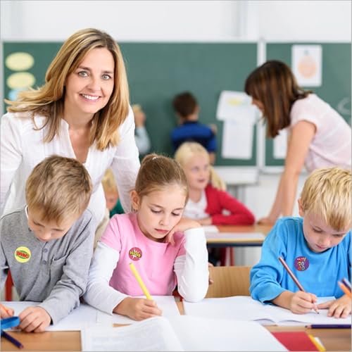 Classroom Reward Stickers for Teachers, 16 Fun Designs, 1000Pcs Praise Motivational Stickers, Classwork Award Stickers, Teacher Supplies for Kids Students School (1 Inch,2 Rolls,Cartoon Style) - color: Cartoon Style