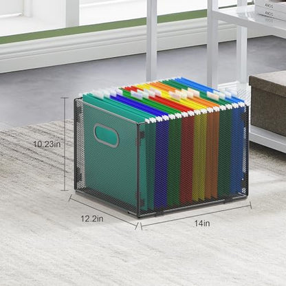 samstar Hanging File Organizer, Mesh File Folder Organizer File Crate File Cabinet Inserts Storage Box, Letter Size - size: 1 Pack