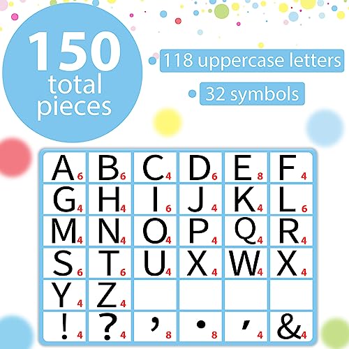 150 PCS Large 7" Bulletin Board Letters Set,Black Confetti Classroom Alphabet Cutout Letter for Bulletin Board Display Home School, A Great Helper to Inspire Students' Learning Interest - style: Confetti