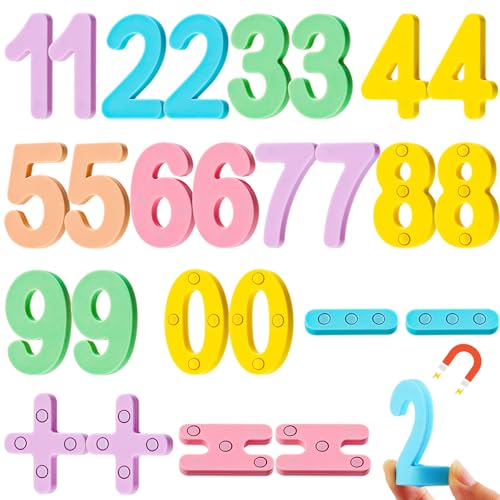 VioraWhite 26 Pcs Food Grade Silicone Magnetic Letters (Sealed Magnet, CPC Certified) Toddler Fridge Bulk ABC Educational Learning Toy for Baby Kid Girl Boy Gift(Candy Color,Number) - color: Candy Color, style: Number