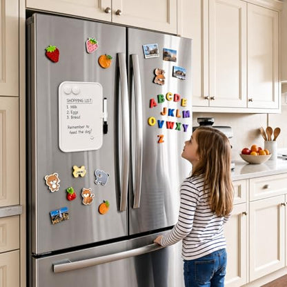 6“ X 8” Small Dry Erase Board with Erasable Markers and 2 Magnets (White) | ABS frame, magnetic board—smooth surface;easy to write on and erase—small whiteboard for fridge, school lockers, and offices - color: White