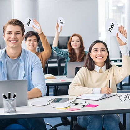 36 Sets 5x9 Inch Answer Dry Erase Paddles and 36 Black Marker Set Handheld Small Dry Erase Board Double Sided Auction Paddles Handheld Whiteboard for Classroom Voting Answering Auction Bidding