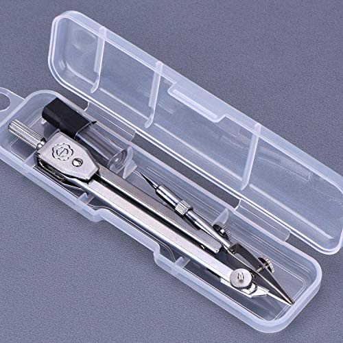 Drawing Compass and 6 Inch Protractor, Student Geometry Math Set - color: Clear