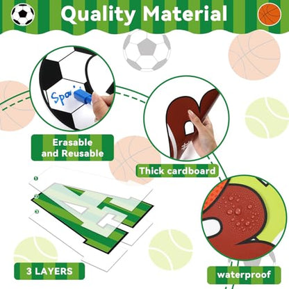 150 PCS Large 6" Bulletin Board Letters Set, Sports Party Football Soccer Classroom Alphabet Cutout Letter for Bulletin Board Display School, A Great Helper to Inspire Students' Learning Interest - style: Sports