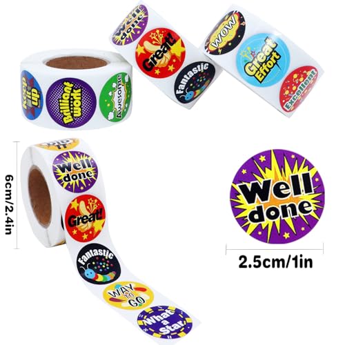 1500Pcs Stickers for Kids Classroom, 24 Design Styles Teacher Students Reward Stickers for School Classroom Supplies - size: 1500Pcs
