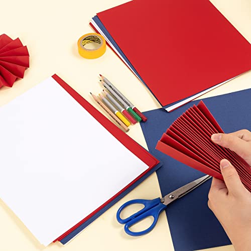 30 Sheets Cardstock Paper 8 1/2 x 11 Inches, White/Red/Blue | For Crafts and Invitations - color: White/Red/Blue
