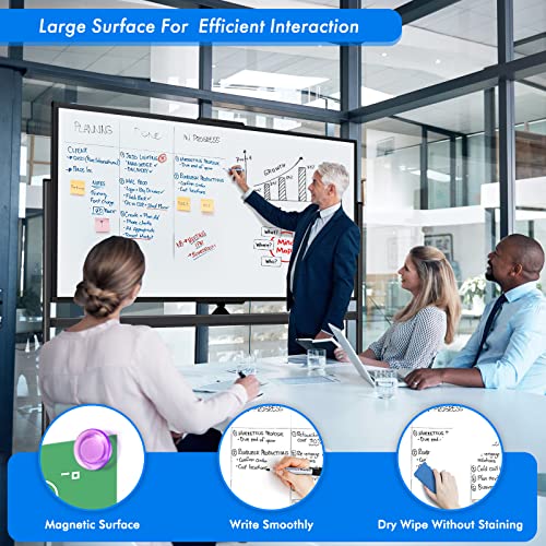 maxtek 72 x 40 Double Sided Rolling Whiteboard, Mobile Whiteboard Magnetic White Board - Large Reversible Dry Erase Board Easel Standing Board on Wheels with Stand (72 x 40 Black) - size: 40"W x 72"H, style: Black