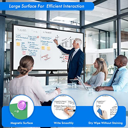 maxtek 72 x 40 Double Sided Rolling Whiteboard, Mobile Whiteboard Magnetic White Board - Large Reversible Dry Erase Board Easel Standing Board on Wheels with Stand (72 x 40 Black) - size: 40"W x 72"H, style: Black