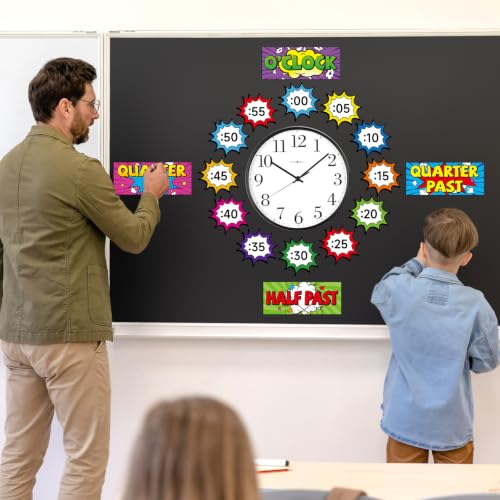 OBUSATT 16PCS Clock Numbers Labels Telling Time Clock Bulletin Board Telling Time Cutouts Classroom Decorations for Elementary Home Back to School Math Classroom Must Haves Teacher Supplies (Hero) - style: Hero