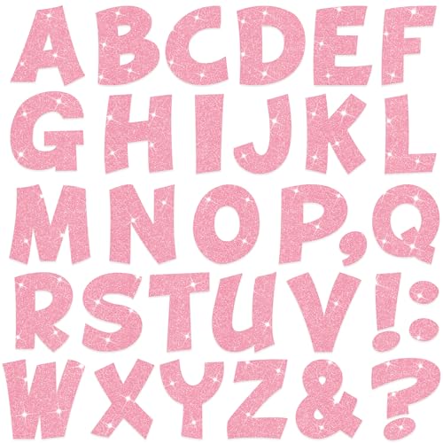132Pcs Pink Letter Stickers Glitter Bulletin Board Letters 2.5Inch 12 Sheets Large Alphabet Stickers Self Adhesive Vinyl Poster Boards Letters for Mailbox Classroom Home Party Decor(12,Pink,2.5 Inch) - color: Pink, size: 2.5 Inch