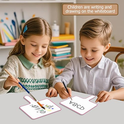 Dry Erase Paddles Handheld with Erasers Portable Double Sided Whiteboard Answer Board Auction Paddles for Students Teachers Classroom Office (Red) - color: Red