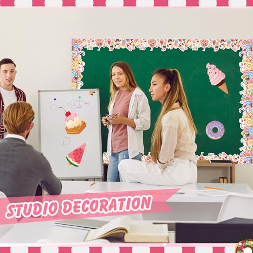 Containlol 118 ft Borders for Bulletin Board Decoration, Candyland Bulletin Board Borders Cute Scalloped Trim for School Classroom Whiteboard Chalkboard Birthday Decor - style: Candy Land Style