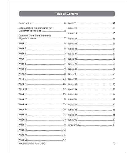 Carson Dellosa Common Core Math 4 Today 3rd Grade Workbooks, Telling Time, Fractions, Addition, Subtraction, Multiplication, Division, and More Mathematics Classroom or Homeschool Curriculum (Volume 6)