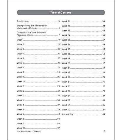 Carson Dellosa Common Core Math 4 Today 3rd Grade Workbooks, Telling Time, Fractions, Addition, Subtraction, Multiplication, Division, and More Mathematics Classroom or Homeschool Curriculum (Volume 6)