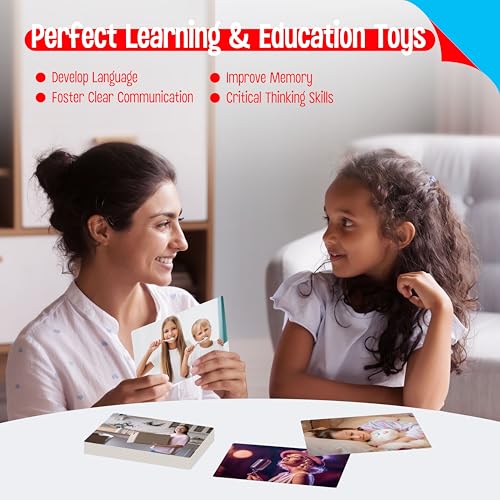 50 Verb Flashcards, Picture & Word Cards Action Language Builder Visual Aid Language Learning Tool for Autism, ESL Teaching Materials for Adults, Non-Verbal Children Vocabulary Builder for Kids - style: 50 Verb Flashcards