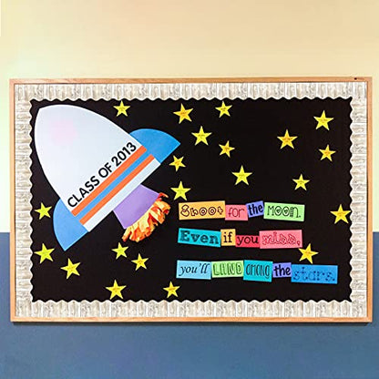 White Wood Bulletin Board Border Trim for Classroom Decoration 36 Feet