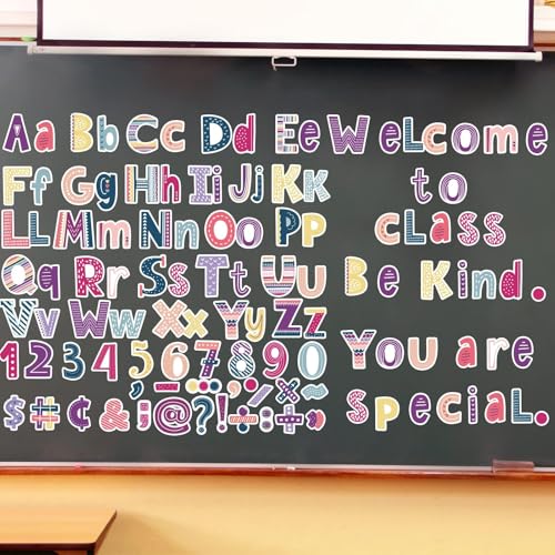 260pcs Letters Combo Pack Set Happy Day Colorful Boho Decorations Alphabet Letters Numbers Bulletin Board Block Accents Cutouts - style: Happy