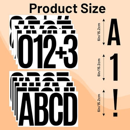 144 Pcs Letter Stickers Vinyl Mailbox Numbers and Letters, 30 Sheets Large Alphabet Number Stickers Self-Adhesive Waterproof Sticker Letters for Window Vehicle Bulletin Poster Board (Black, 6 Inch) - color: Black, size: 6 Inch