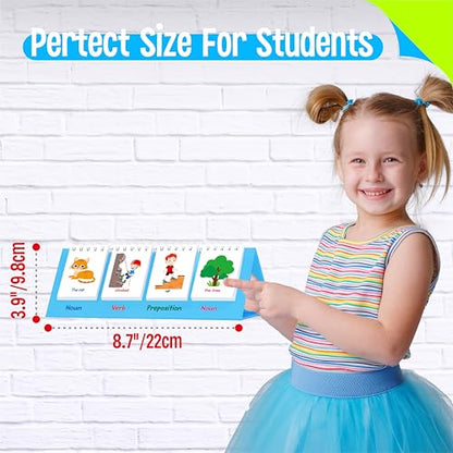 Sentence Flip Charts, 80 Double Sided Cards 40 Sentences, Learn Parts of Speech Who/What/Where Sentence Building Freestanding Flip Chart Educational Tool for Preschool Kindergarten 1st 2nd Grade - style: Sentence-C