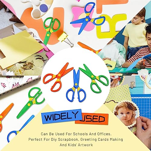 JIALEEY Plastic Child-Safe Scissor Set, Toddlers Training Scissors, Pre-School Training Scissors and Children Art Supplies（3pcs）