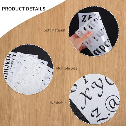 1/3, 1/2, 3/4, 1, 3/2, 2 Inch Letter Stencils for Painting,45 Pack Alphabet and Number Stencils for Crafts Reusable for Art Projects Scrapbook Home Decor - size: Small