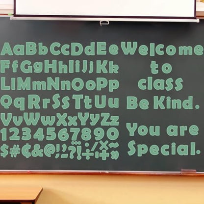 260pcs Letters Combo Pack Set Eucalyptus Classroom Decorations, Green Alphabet Letters Numbers Bulletin Board Block Accents Cutouts for Students Kids - style: green