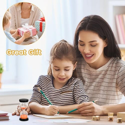 Shindel Sand Timers, 6PCS Colorful Hourglass Sandglass Timer 1/3/5/10/15/30 Minutes Sand Clock Timer for Kids Games Classroom Kitchen Cooking Office (Pack of 2) - size: Medium (Pack of 2)