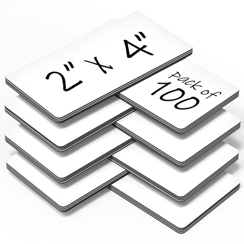 100 Pack Dry Erase Magnetic Labels 2x4 in - Magnetic Name Tags for Classroom Lockers School Bus - Classroom Magnets for Names - Magnet Labels for Whiteboard Magnet Names Plates for Classrooms Blanked - color: 100 White, size: 2"x4"