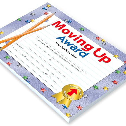 Hayes Moving Up Award Certificates, Student Promotion & Graduation Certificate, Achievement Recognition for Students, Full-Color Glossy Finish, 8.5" x 11" - 30 Pack