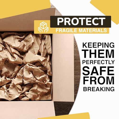 Crown Display Kraft Paper Sheets - 15 x 15 Inch - 240 Sheets of Brown Wrapping Paper – Heavy Duty Craft Paper for Shipping - Light Brown Construction Paper - 80 GSM - 375 Square feet - size: 15 x 15 Inches - 240 Sheets