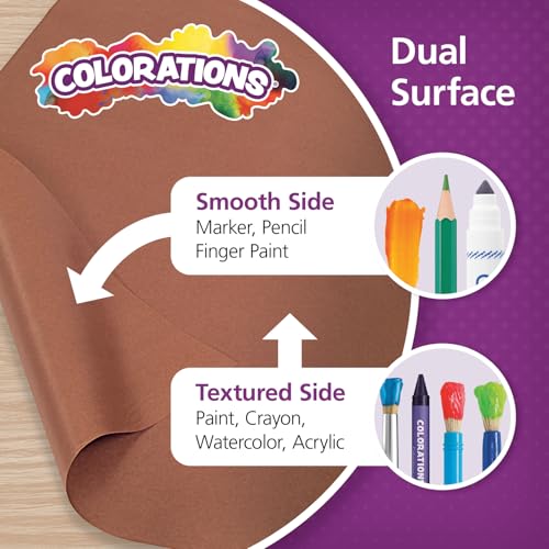 Colorations Prima-Color Fade-Resistant Paper Rolls, Brown, Arts and Crafts, 48" x 60' , Drawing, Finger Painting, Paint, Watercolor, Wall Art, Bulletin Boards, Kids Crafts (Item # DSBR) - color: Brown