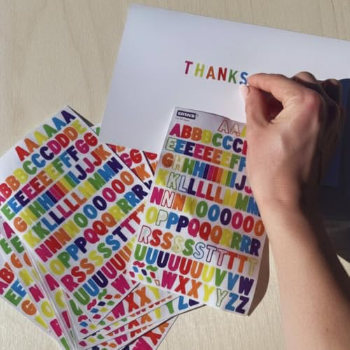 1130 Pcs Alphabet Letter Stickers - 10 Sheets Premium Vinyl Self-Adhesive 0.5" Letters with Accents for Scrapbooking, DIY Crafts, Water Bottles, Labels, Card Making, Notebook - Water & Tear Resistant