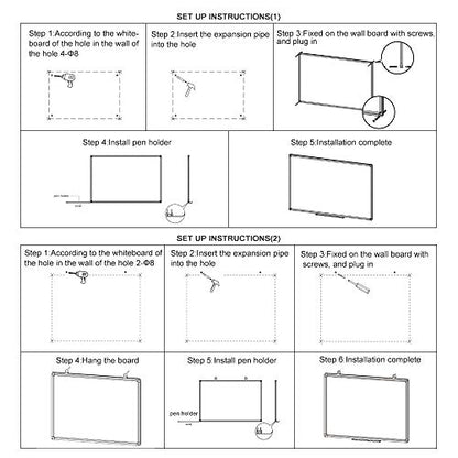 XIWODE 32x44 Inch Large Magnetic Dry Erase Board, Wall-Mounted Whiteboard Silver Aluminum Frame, Smooth Durable No Ghosting for Home School Office Conference - color: Silver, size: 32x44 Inches