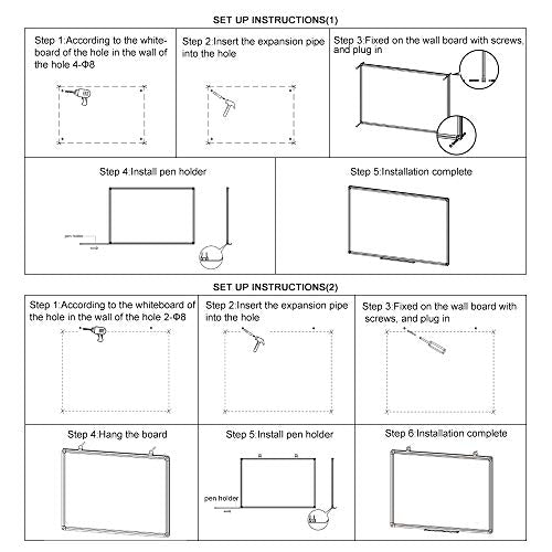 XIWODE 72"x36" Large Presentation Whiteboard, Magnetic Dry Erase Board Aluminum Frame Wall-Mounted with Long Pen Tray for Office Conference School - color: Silver, size: 36x72 Inches