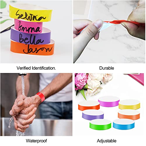 1400 Pack Neon Wristbands - Waterproof Paper Bracelets for Events & Concerts (Pink) - color: Pink