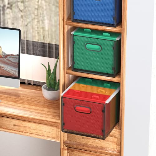 samstar Hanging File Organizer, Mesh File Folder Organizer File Crate File Cabinet Inserts Storage Box, Letter Size - size: 1 Pack