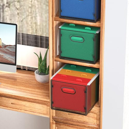 samstar Hanging File Organizer, Mesh File Folder Organizer File Crate File Cabinet Inserts Storage Box, Letter Size - size: 1 Pack