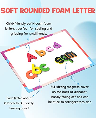 Magnetic Alphabet Letters+Phonics Word Magnetic Letter Tiles-JoyCat 265 Alphabet Tiles, Magnetic Letters Kit with Word-Building Folder and Storage Case, Kindergarten Phonics Awareness, Science of Read
