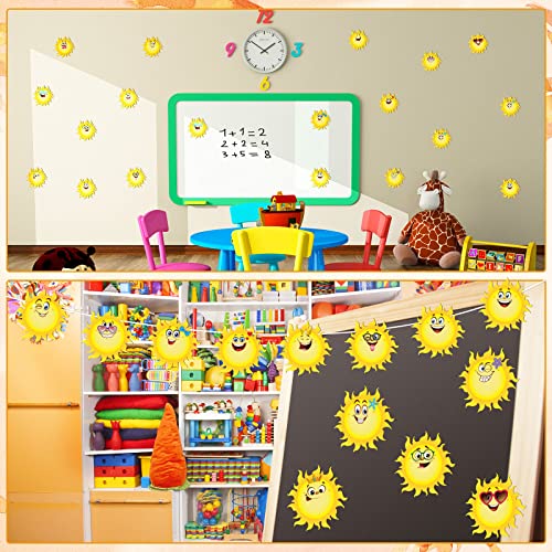 Zonon 90 Pcs Sun Cutouts Classroom Bulletin Board Decoration for Office Classroom Party Bulletin Board Wall Chalkboard Home Decor - style: Sun Style