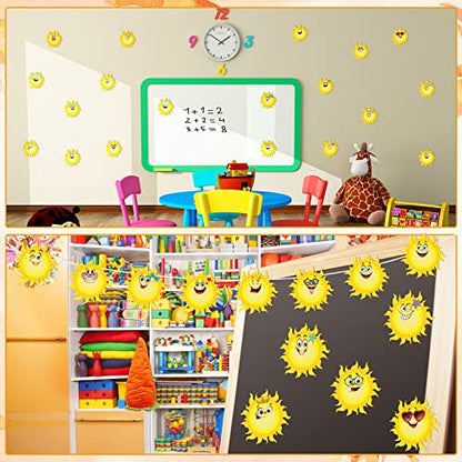 Zonon 90 Pcs Sun Cutouts Classroom Bulletin Board Decoration for Office Classroom Party Bulletin Board Wall Chalkboard Home Decor - style: Sun Style