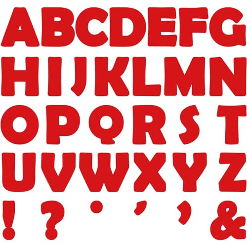 Qyeahkj 150 PCS Large 6" Font Letters and Punctuation Set, Red Classroom Alphabet Cutout for Bulletin Board Display Home School Class Decoration, A Great Helper to Inspire Students' Learning Interest - style: Vibrant Red